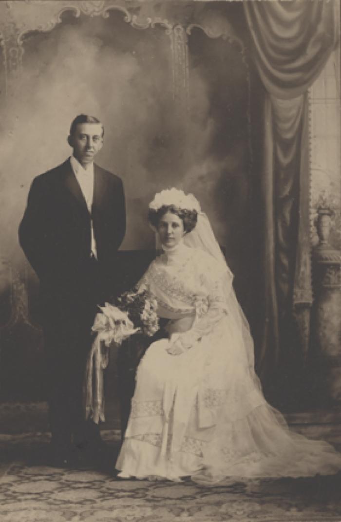 Wedding photo of Theodore Nelson and Tilda Hanson