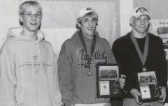 Two Nicollet, MN Medal Winners at the State Wrestling Tournament with Plaques; 2002