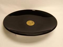 Black Glass Decorative Plate, 1970