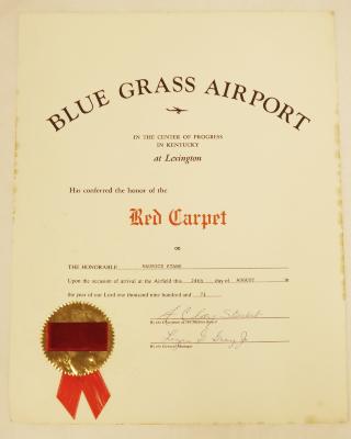 Blue Grass Airport Certificate, 1971