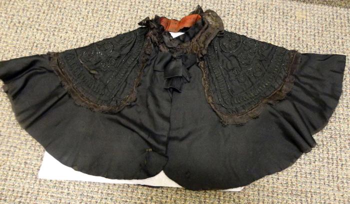 Black Cape with Sequin and Lace, New Prague, 1935