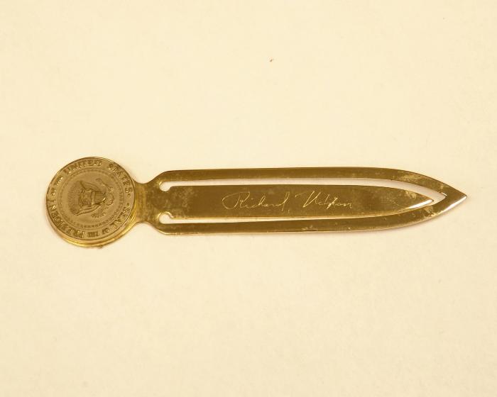 Brass Presidential Seal Bookmark, 1972