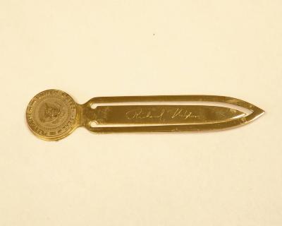 Brass Presidential Seal Bookmark, 1972