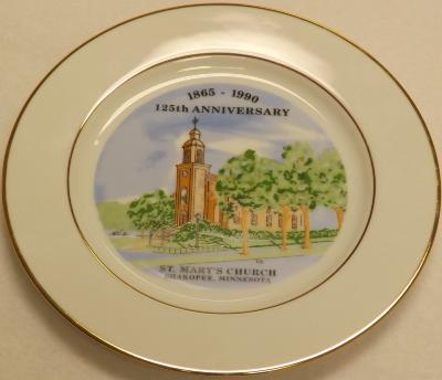 Comemorative Plate - 125th Anniversary of St. Mary's Catholic Church, Shakopee, 1990