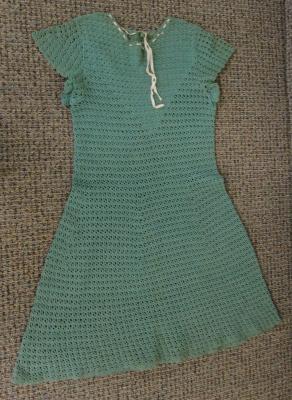 Crocheted Green Girl's Dress, Shakopee, 1935
