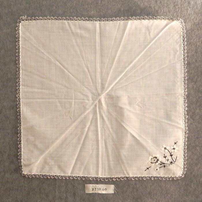 Handkerchief, white embroidery
