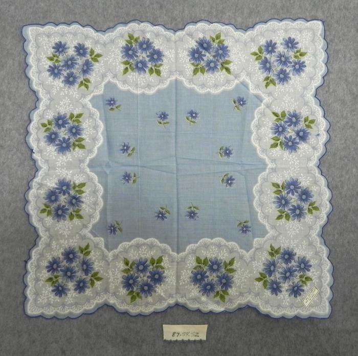 Handkerchief, blue daisies