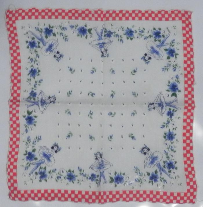 Handkerchief, red check border