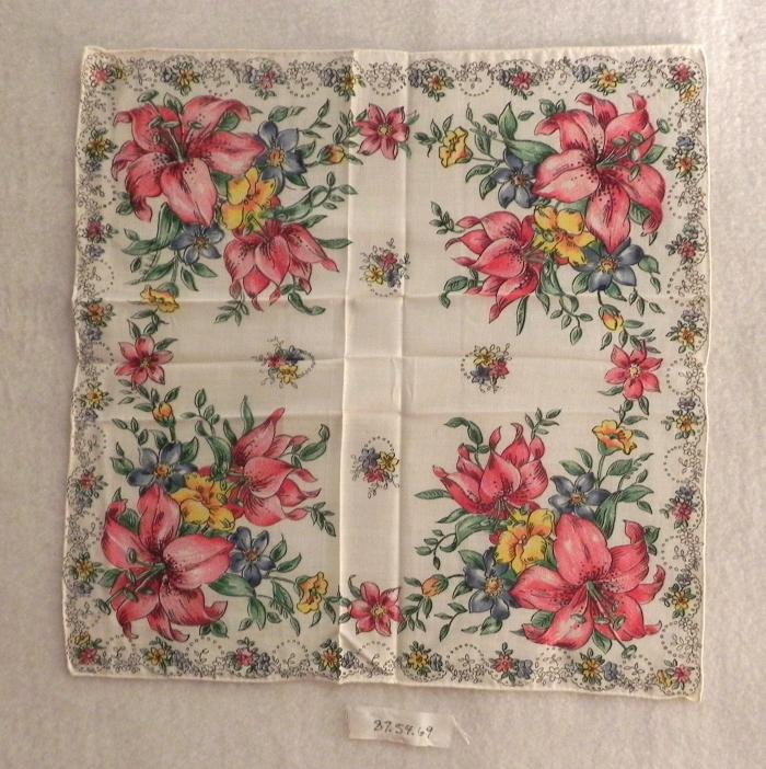 Handkerchief, lilies