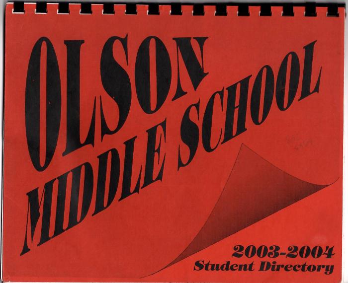 Directory, Olson Middle School 2003-2004