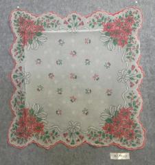 Handkerchief, Christmas Poinsettias and bows