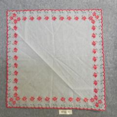 Handkerchief, Christmas flocked poinsettias