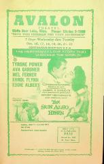 Mailer for the Avalon Theatre advertising the upcoming movies to be shown