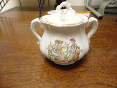 Girl's Ceramic Sugar Bowl, Blakeley, 1850