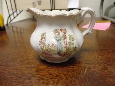 Girl's Ceramic Cream Pitcher, Blakeley, 1850