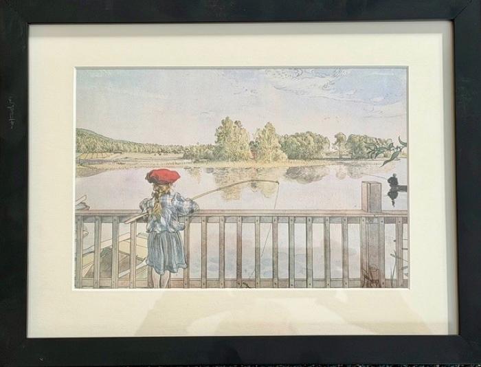 Lisbeth Fishing by Carl Larsson: Framed Print