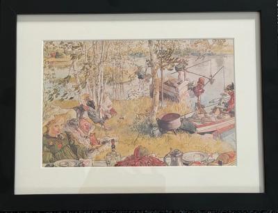 Crayfishing by Carl Larsson: Framed Print