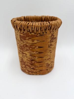 Birch Bark Container with Woven Rim: Container