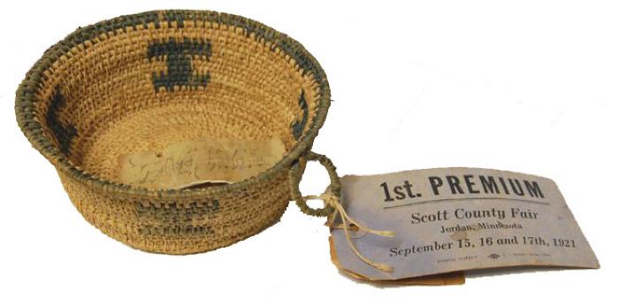 Handwoven Basket, Prior Lake, 1921
