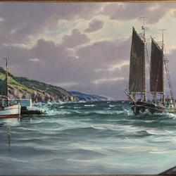 Painting - Hammerhus Castle ruins at Hammer Harbor, Bornholm