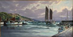 Painting - Hammerhus Castle ruins at Hammer Harbor, Bornholm