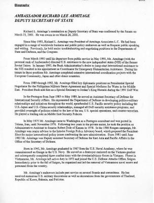 U.S. State Department biography of Richard Armitage.