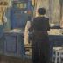 Painting - Woman in Blue Kitchen