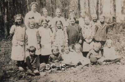 Photograph of children & the teacher from District #34 (Folkestad) School
