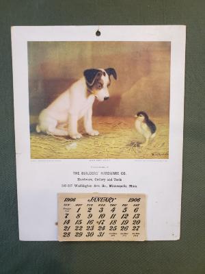 Calendar from The Builders' Hardware Co. in Minneapolis, 1906