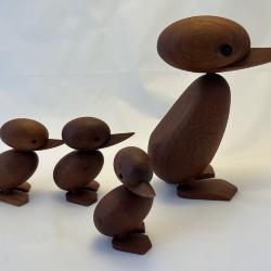 Sculpture - Teak Wood Ducks designed by Kay Bojesen for Rosendahl Copenhagen
