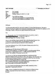 Saint Paul Police Department correspondence pertaining to the adoption of automatic license plate reader technology, circa 2010.