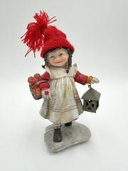 Tomte Girl with Lantern and Apples: Figurine