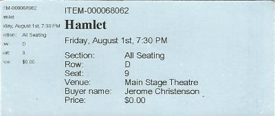 Hamlet Ticket GRSF