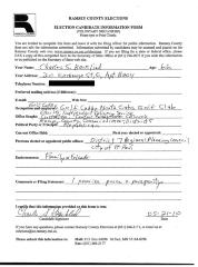 Ramsey County, Minnesota candidate information form for long-time candidate Charles Barklind.