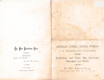 Program for District 3, Berne school graduation 1887