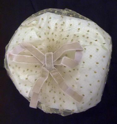 Ladies Tan Hat with Netting, 1940