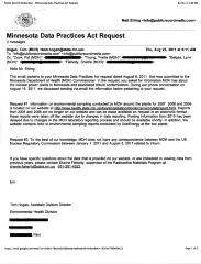 Collection of Minnesota Department of Health (MDH) records related to tritium testing conducted near Minnesota’s nuclear power plants from 2007-2010.