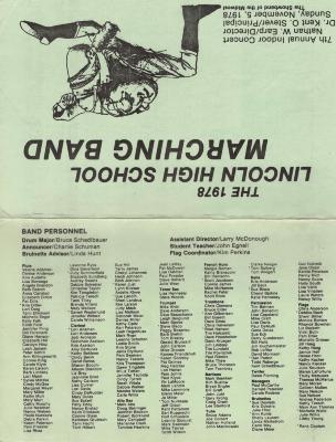 Program, LHS Indoor Marching Band Concert 1978