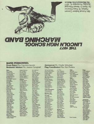 Program, LHS Indoor Marching Band Concert 1977