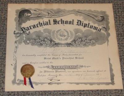 Leo Hartmann Diploma, Shakopee, 1921
