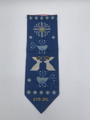 Blue Christmas Wall Hanging with Counted Cross-Stitch: Wall Hanging