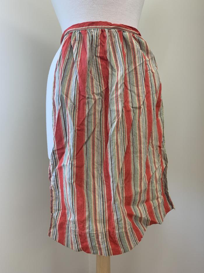 Apron with Stripes in Red, White, Brown, Blue and Green: Apron