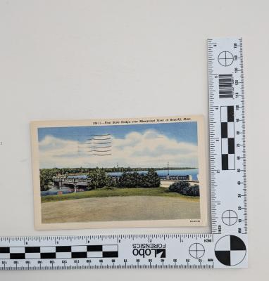 First state bridge over Mississippi river at Bemdiji Minn. postcard