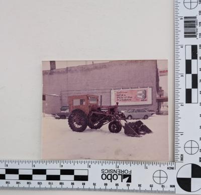 Photographic print of a snow plow