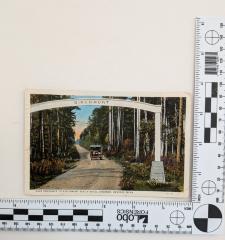 East Entrance to Birchmont Beach Hotel Grounds Postcard 