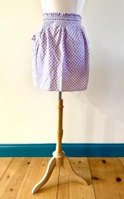 Purple and White Gingham Apron: Apron