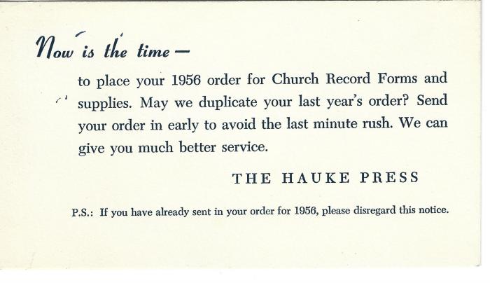 Ink blotter: The Hauke Press