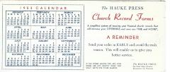 Ink blotter: The Hauke Press 1953 calendar