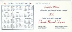Ink blotter: The Hauke Press 1954 calendar 