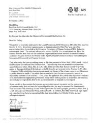 Public Record Media (PRM) data request to Blue Plus for documents related to contracted services provided to the State of Minnesota